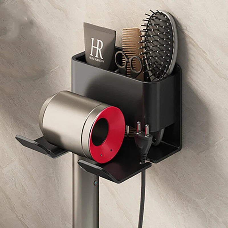 Revolutionize Your Bathroom Organization with the Stylish Wall-Mounted IONIC Hair Dryer and Straightener Organizer