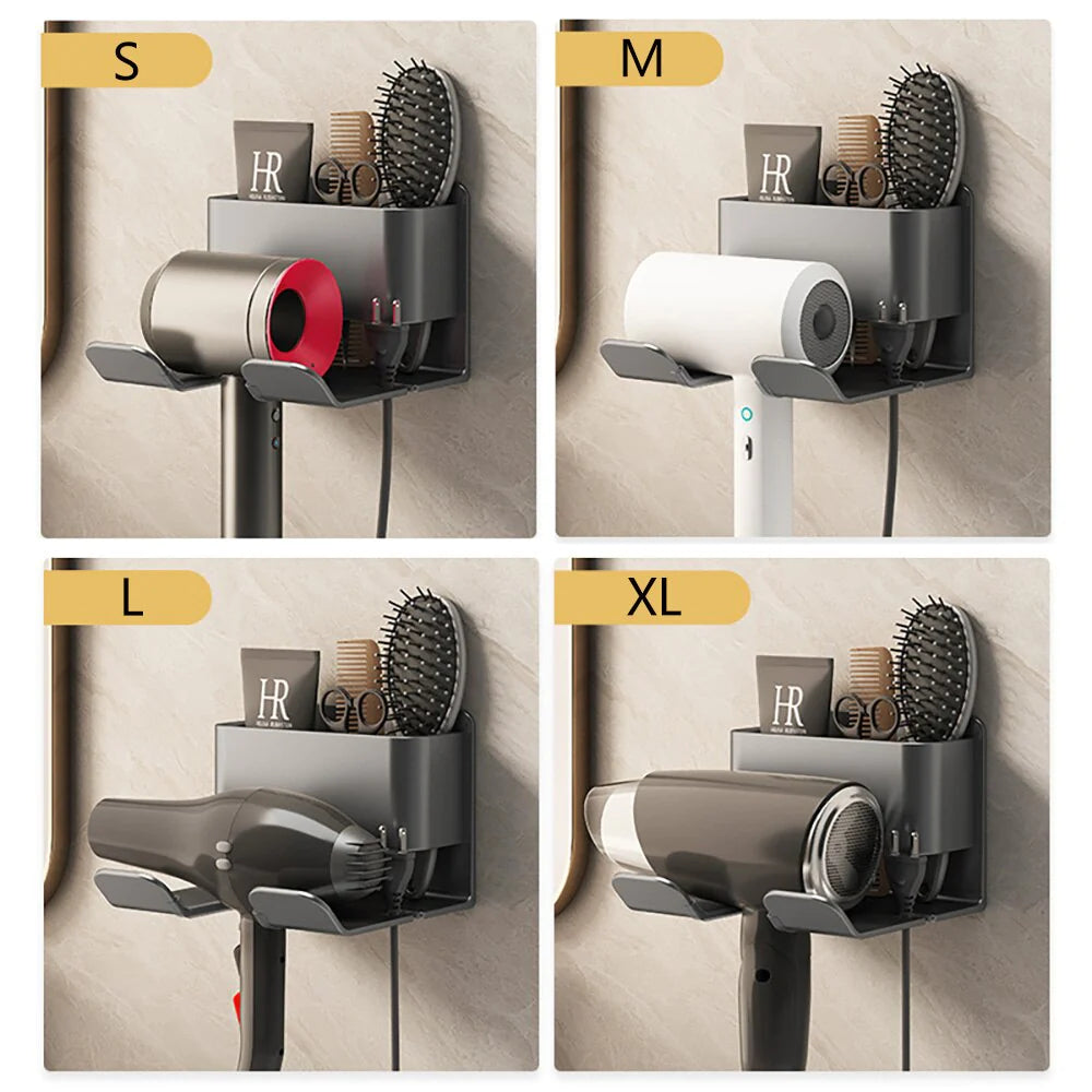 Revolutionize Your Bathroom Organization with the Stylish Wall-Mounted IONIC Hair Dryer and Straightener Organizer