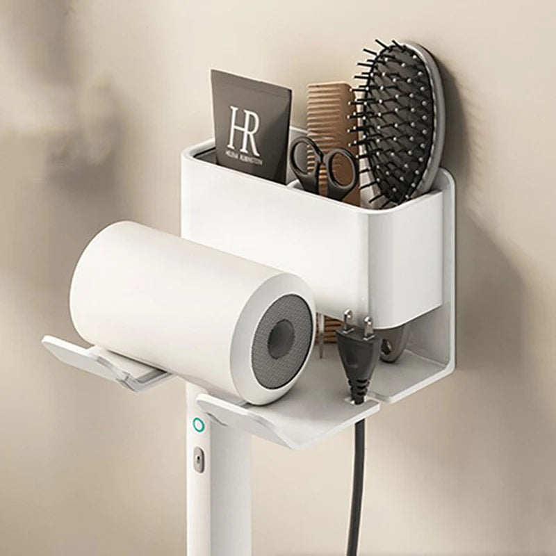 Revolutionize Your Bathroom Organization with the Stylish Wall-Mounted IONIC Hair Dryer and Straightener Organizer
